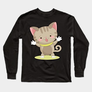 funny cat so cute Long Sleeve T-Shirt